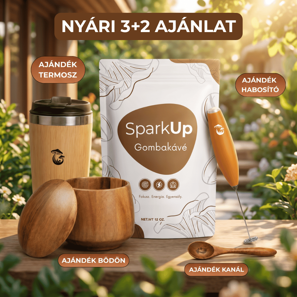SparkUp™ - 3+2 Csomag (5x Kávé, 1x Ajándék Termosz, 1x Ajándék Habosító, 1x Ajándék Bödön, 1x Ajándék Fakanál))